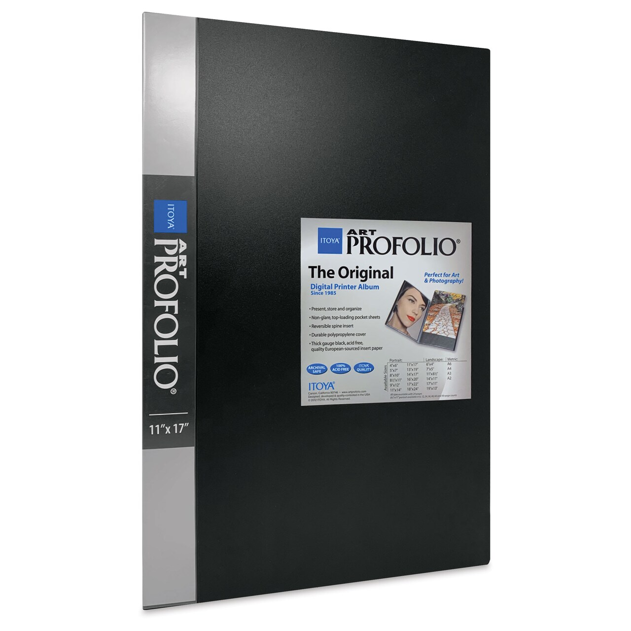 Itoya Original Art Profolio - 17" x 11", Black, Portrait, 24 Pages